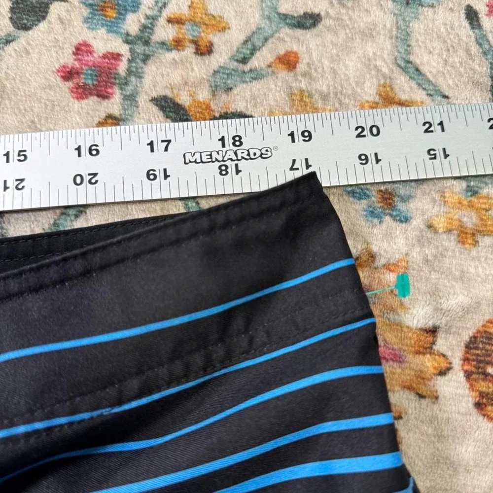Honolua Honolulu Blue Board Shorts Mens 38 Y2K Striped Swim Trunks M1057HWI